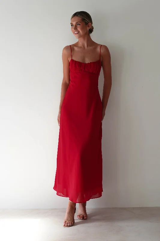 Cayson Open Back Maxi Dress | Red