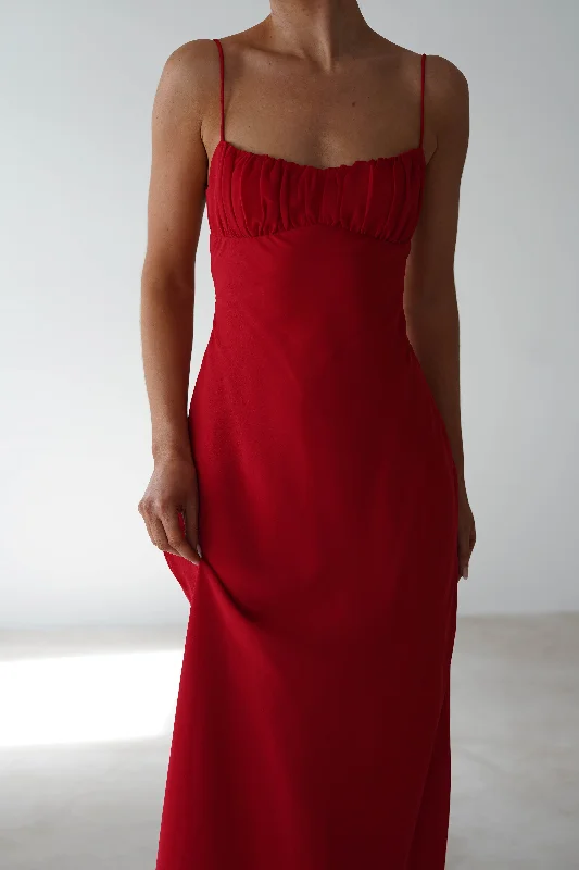 Cayson Open Back Maxi Dress | Red