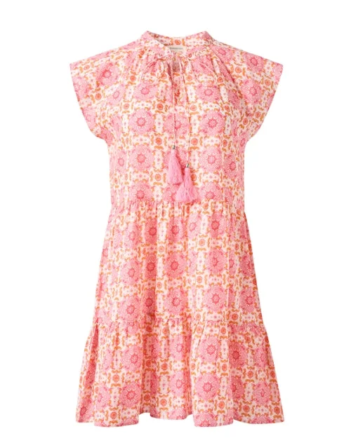 Celia Pink Print Cotton Dress