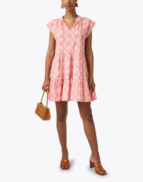 Celia Pink Print Cotton Dress