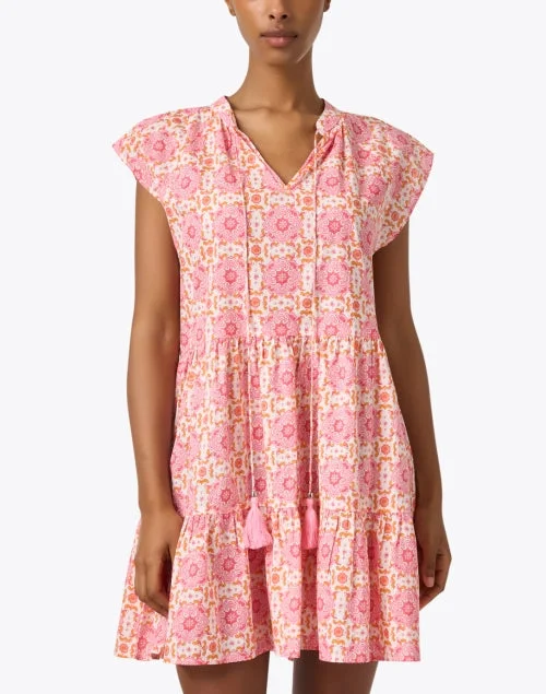 Celia Pink Print Cotton Dress