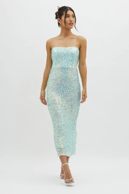 C'est Moi Sequin Laced Back Blue