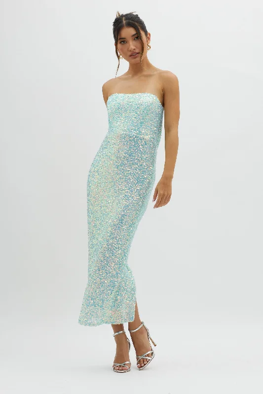 C'est Moi Sequin Laced Back Blue