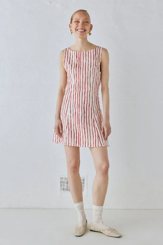 Chloe Linen Mini Dress Stripe