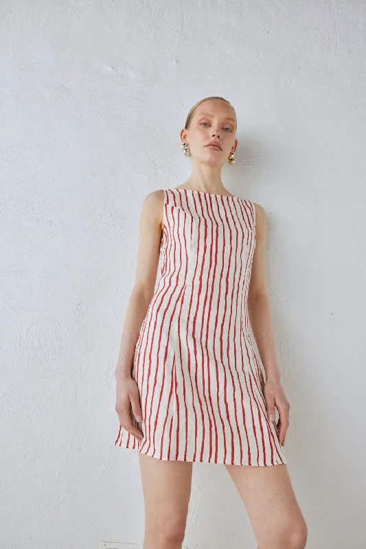 Chloe Linen Mini Dress Stripe