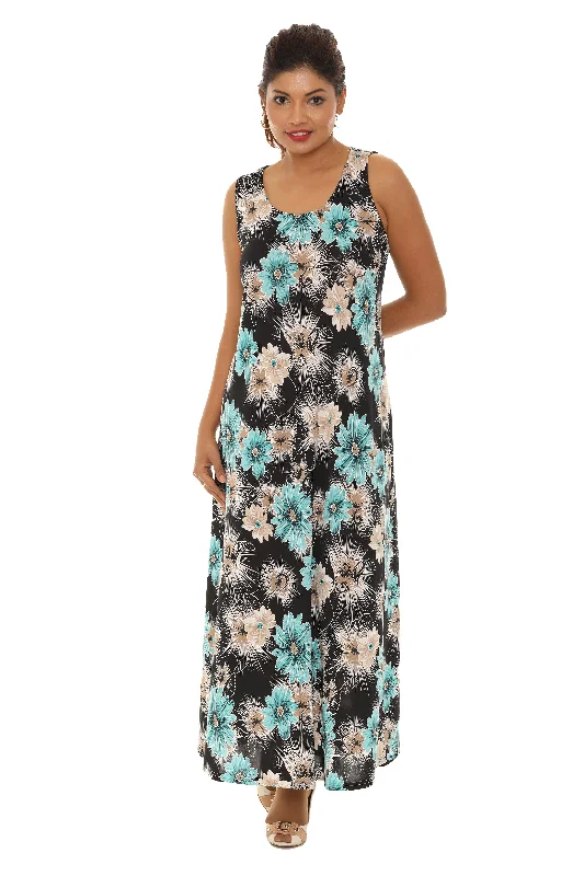 Floral Print Sleeveless Maxi Dress