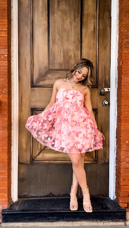 Coral Floral Dress