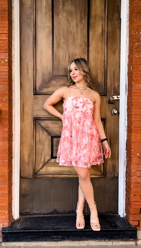 Coral Floral Dress