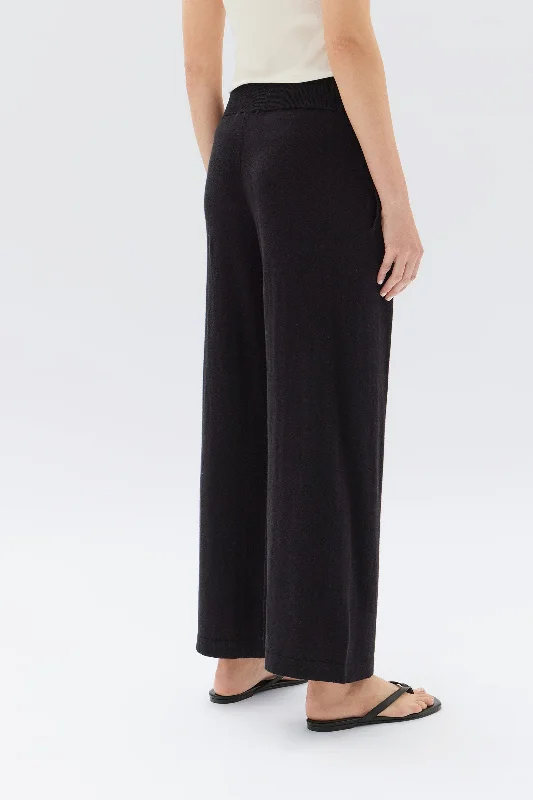 Cotton Cashmere Wide Leg Pant