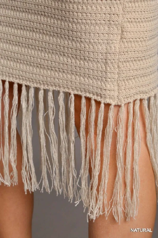 Fringe Hem Crochet Resort Skirt by Umgee Clothing