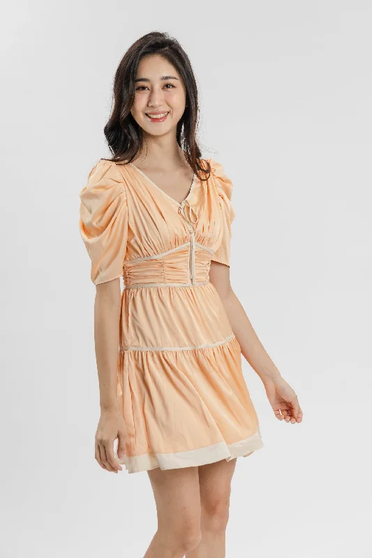 Nicole Orange Silk Dress