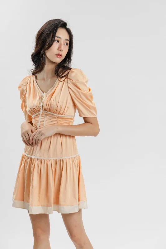 Nicole Orange Silk Dress