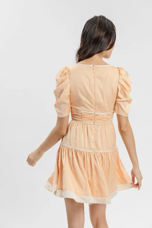 Nicole Orange Silk Dress