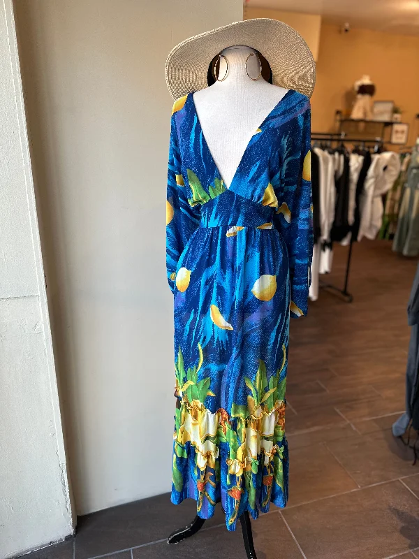 Deep v Floral Maxi Dress