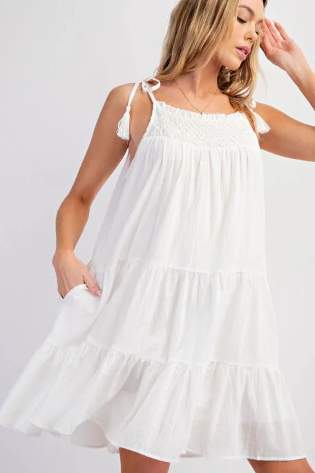 Donna Gauze Ruffle Dress