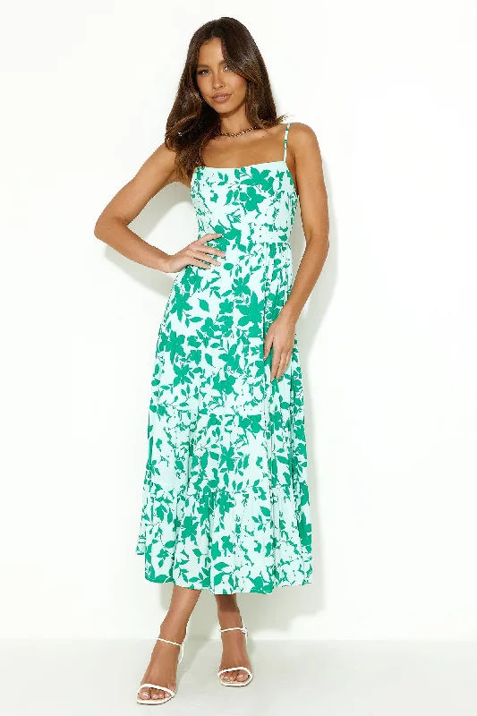 Easy Breeze Midi Dress Green