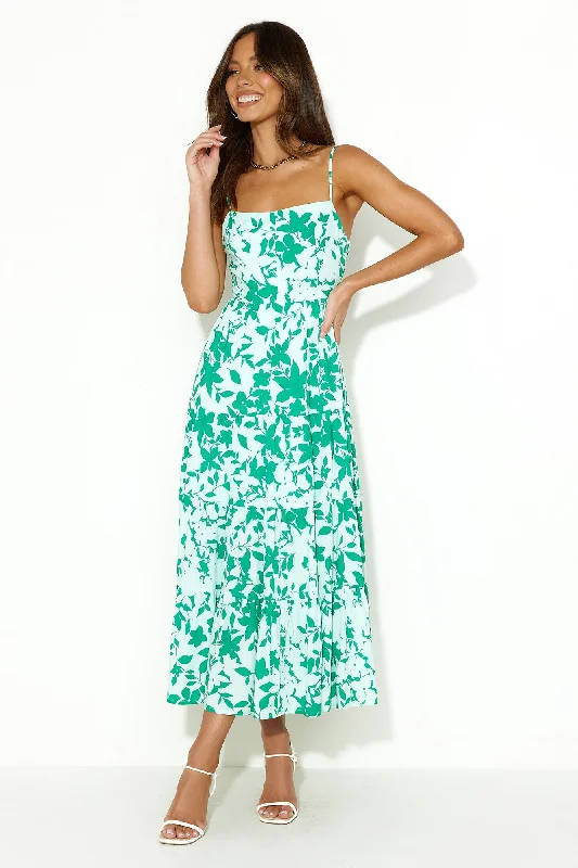 Easy Breeze Midi Dress Green