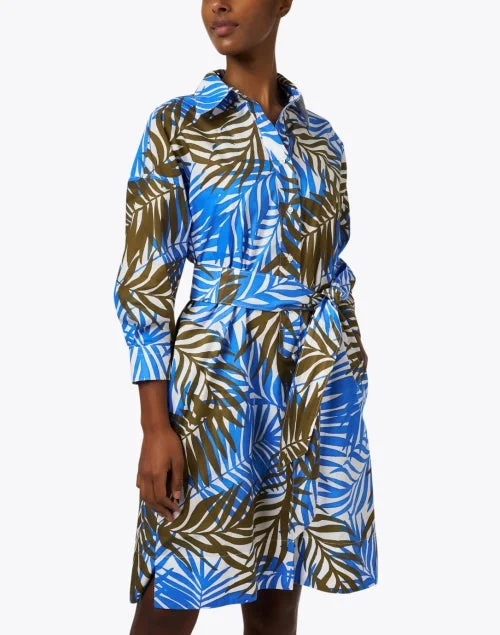 Ekatery Multi Fern Print Shirt Dress