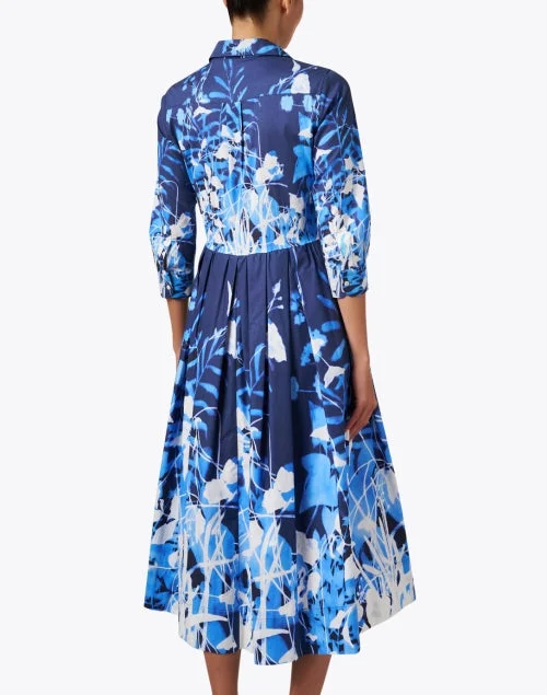 Elenat Blue Print Cotton Dress