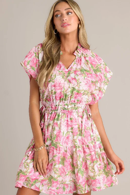 Endless Memories Pink Floral Mini Dress