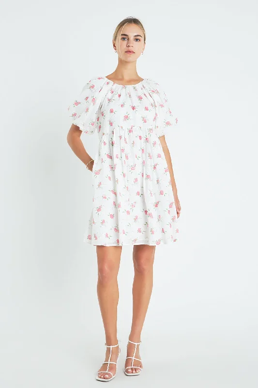 Floral Cotton Embroidered Dress