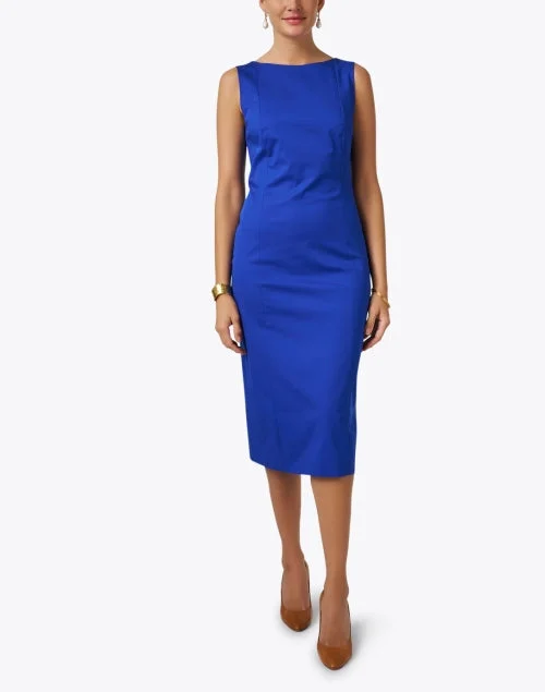 Foglia Blue Sheath Dress