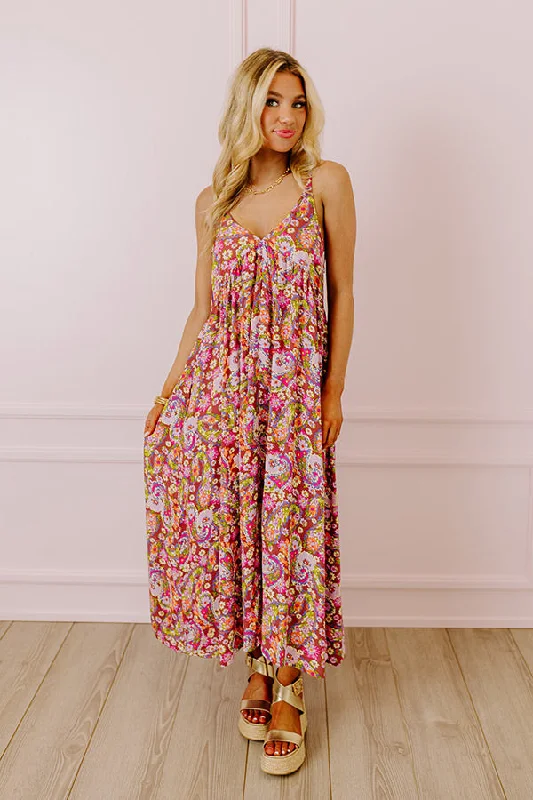 Fresh Take Floral Maxi In Purple