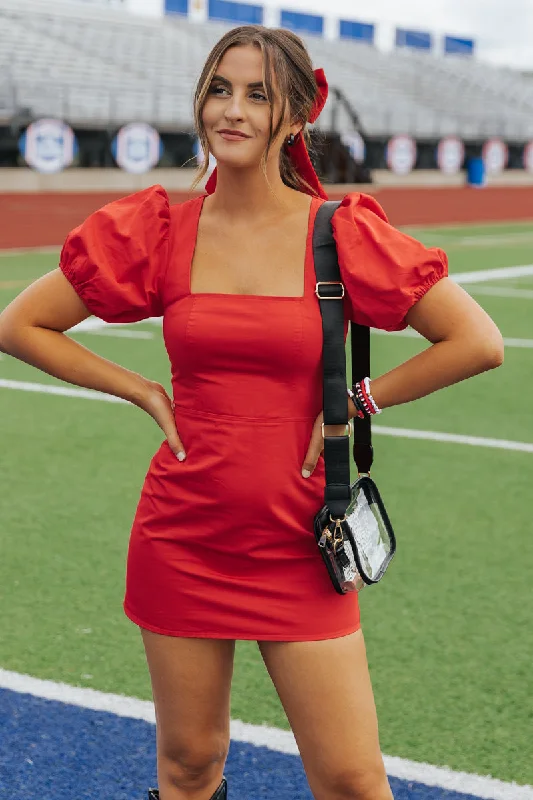 Game Day Ready Mini Dress - Red