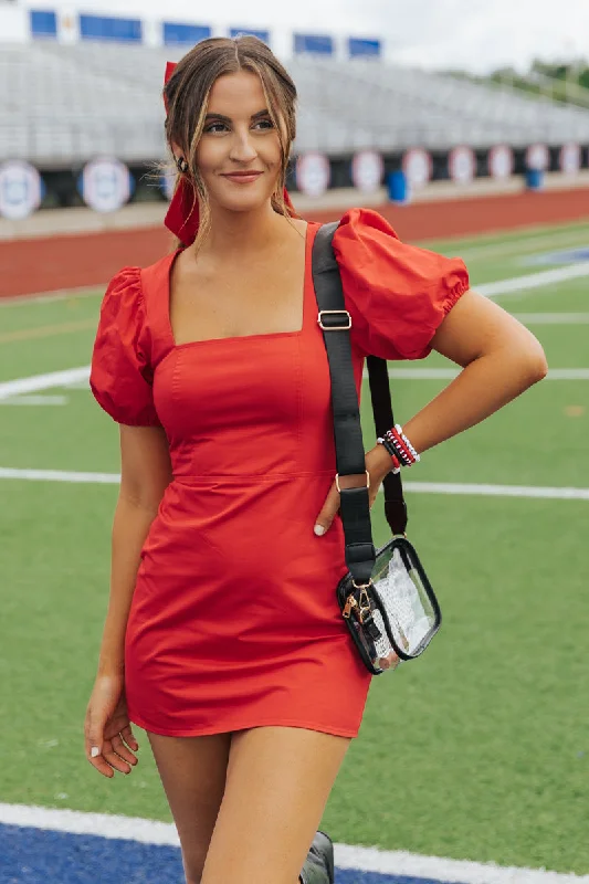 Game Day Ready Mini Dress - Red