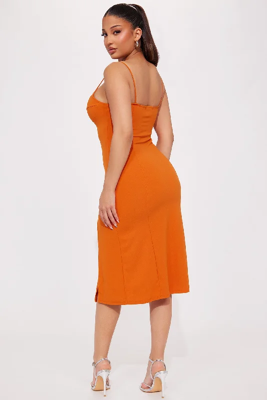 Girls Night Out Midi Dress - Tangerine