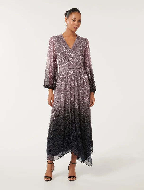 Gisele Ombre Plisse Maxi Dress