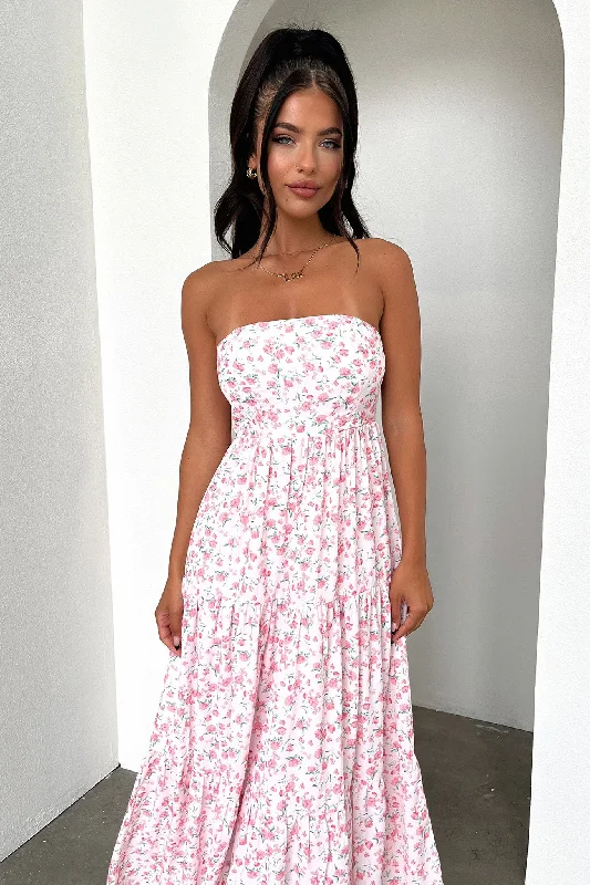 Hailey Maxi Dress - Pink Floral