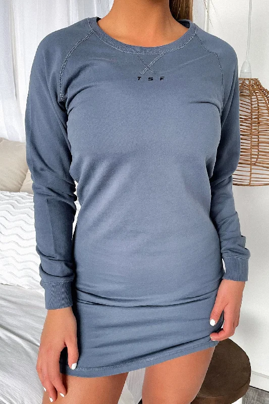 Harley Sweater Dress - Steel Blue