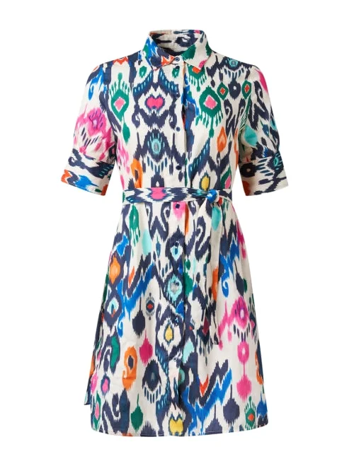 Hester Multi Ikat Print Shirt Dress