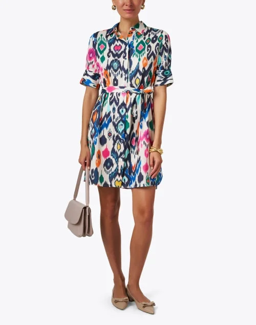 Hester Multi Ikat Print Shirt Dress