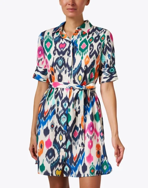 Hester Multi Ikat Print Shirt Dress