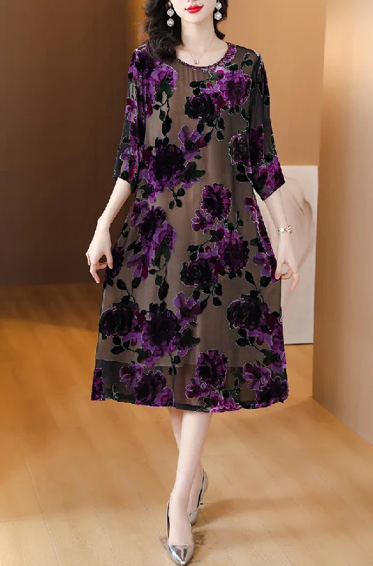 High quality Women velvet  Long Dress