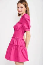 Magenta One Shoulder Mini Dress