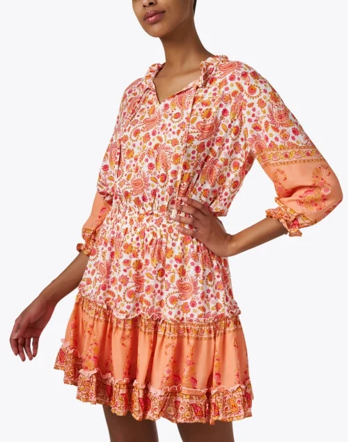 Ibiza Orange Multi Print Dress