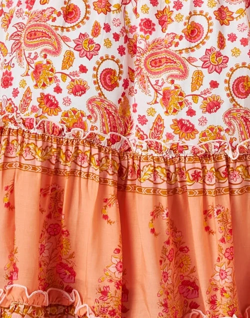 Ibiza Orange Multi Print Dress