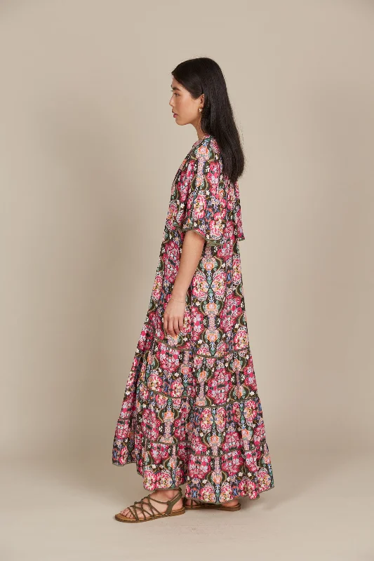 Isle of Mine - Esme Maxi Dress - Olive Fleuron PRESALE AUGUST DELIVERY