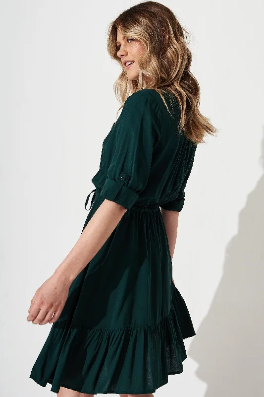 Jeena Dress in Emerald Green