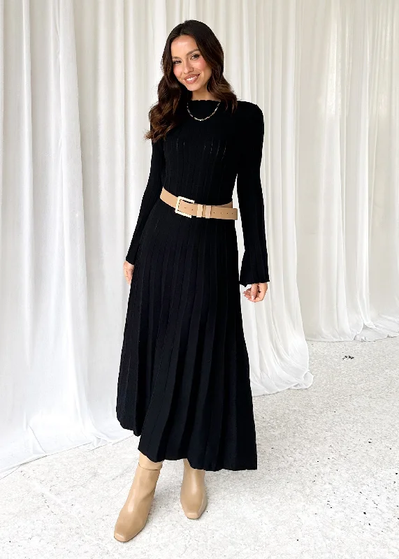 Joan Knit Maxi Dress - Black