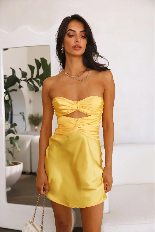 KAT MINI DRESS -VIBRANT YELLOW