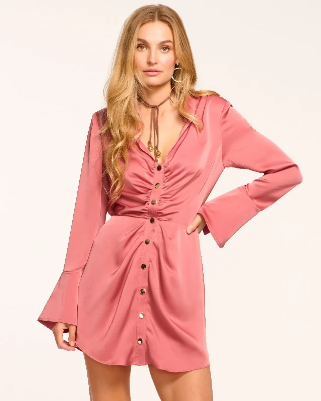 Katelyn Long Sleeve Ruched Mini Dress