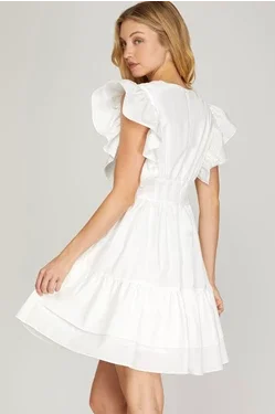 Kimmie Ruffle Sleeve Tiered Dress