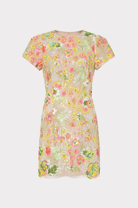 Kyla Botanical Petals Sequins Dress