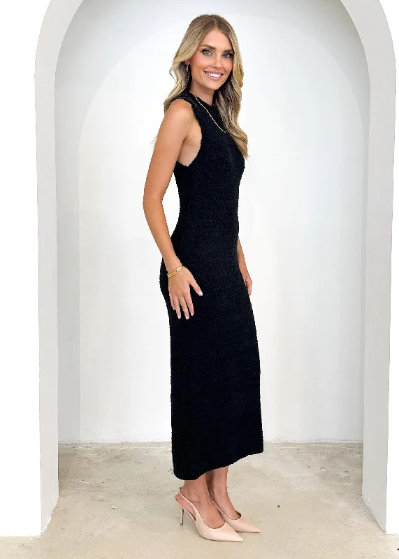 Lanely Knit Maxi Dress - Black