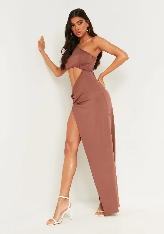 Lauren Chocolate Brown Cut Out Maxi Dress