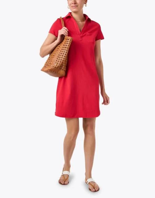 Lauren Red Cotton Polo Dress